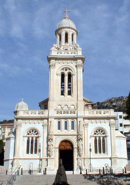 摩纳哥旅游景点:Monte-Carlo 大道上的Saint-Charles教堂,欧洲,欧洲网