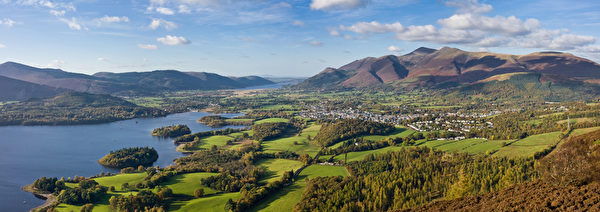 英国彼得兔诞生的地方-温德米尔湖Windermere Lake景色:温德米尔镇,欧洲