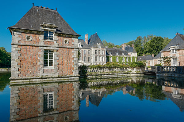 法国加蒂奈Gatinais地区路易十三的库朗塞城堡Château de Courances,欧洲,欧洲网