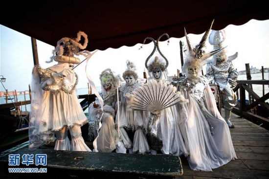 意大利威尼斯狂欢节在圣马可广场开幕,欧洲,欧洲网