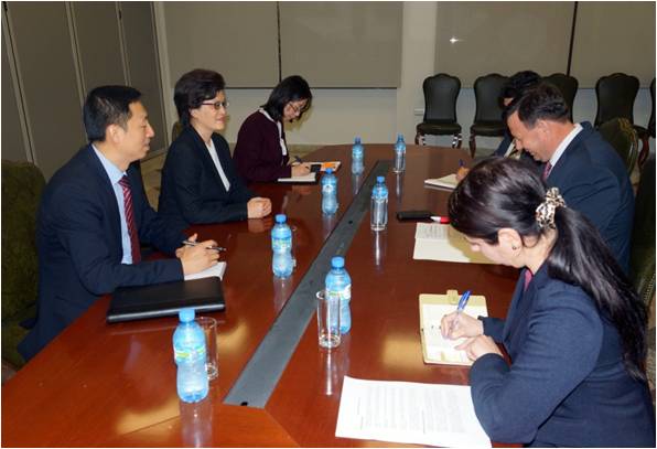 驻阿尔巴尼亚大使姜瑜会见阿尔巴尼亚阿外交部副部长希塞尼,欧洲