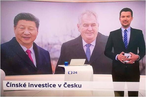 捷克国家电视台24小时新闻频道《90分钟》采访陈建军政务参赞,欧洲